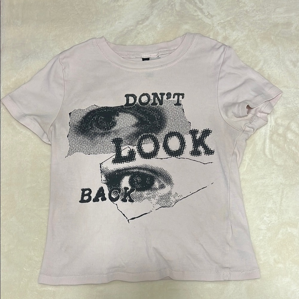 Divided Pink Short Sleeve Tee with Graphic Design